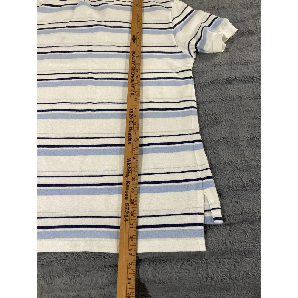 Polo Ralph‎ Lauren Mens XL Polo Shirt Blue White Striped Y2K Early 2000s